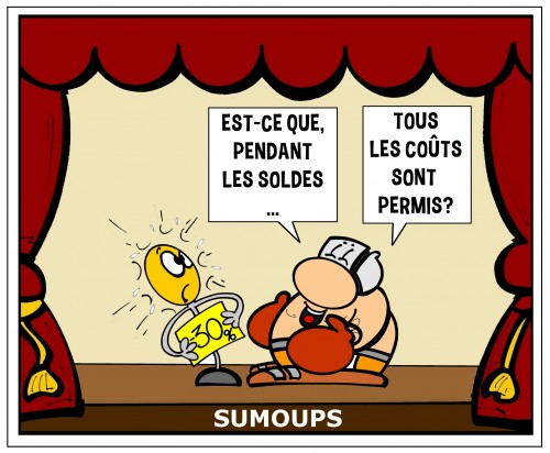 sumoups, bd, humour, bulle, soldes,