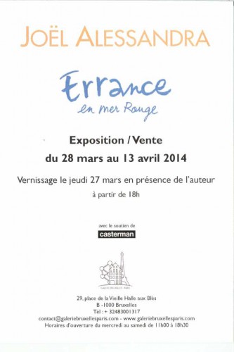 Errance en Mer Rouge, Alessandra, Galerie Bruxelles-Paris, Casterman, Exposition.
