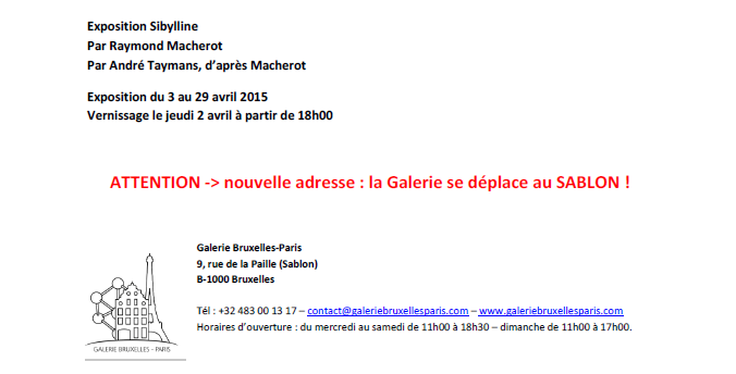 Expositio, Macherot, Sibylinne, Taymans, Bruxelles, 04/2015