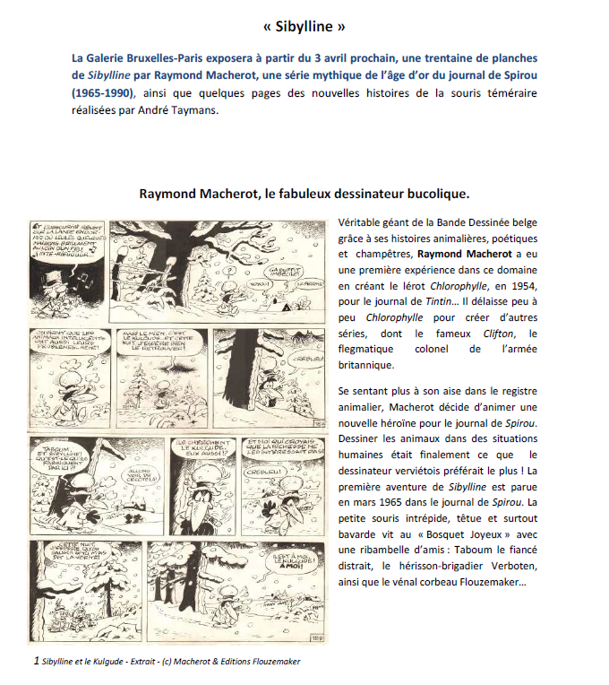 Expositio, Macherot, Sibylinne, Taymans, Bruxelles, 04/2015