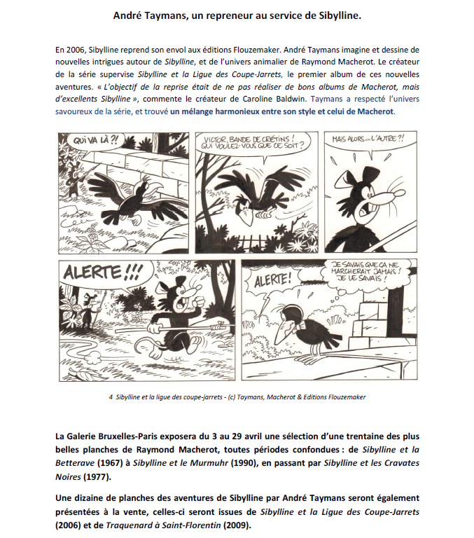 Expositio, Macherot, Sibylinne, Taymans, Bruxelles, 04/2015