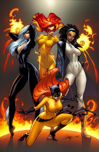 j. scott campbell,pin up,femme,sexy,comics,cat woman