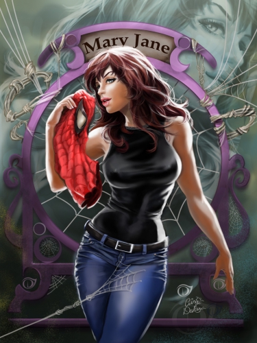 pin up,marvel comics,spider-man,mary jane watson,alex miranda,adam hugues,adi granov,joseph michael linsner,jeffrey scott campbell,takeshi miyazawa