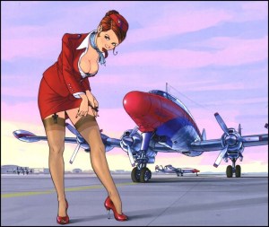 hugault,sexy,femme,avion,aviation,pin up