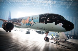 Tintin, avion, Brussels airlines, 03/2015