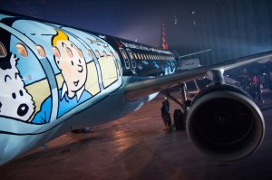 Tintin, avion, Brussels airlines, 03/2015