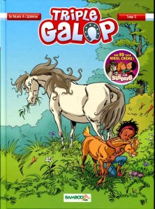 triple galop,galkiddek,du peloux,cazenove,bamboo,giroud,grella,delcourt,médiéval,humour,chevaux,jeunesse