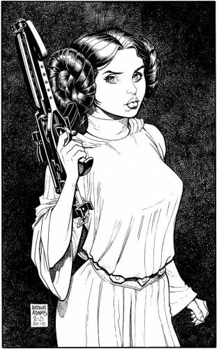 pin up,star wars,princesse leia,carrie fisher,hommage