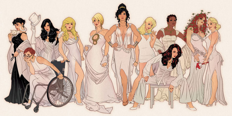 Ladies of DC by Adam Hughes Women Babes Catwoman Oracle Zatanna Black Canary Power Girl Wonder Woman Supergirl Vixen Batwoman Poison Ivy Harley Quinn