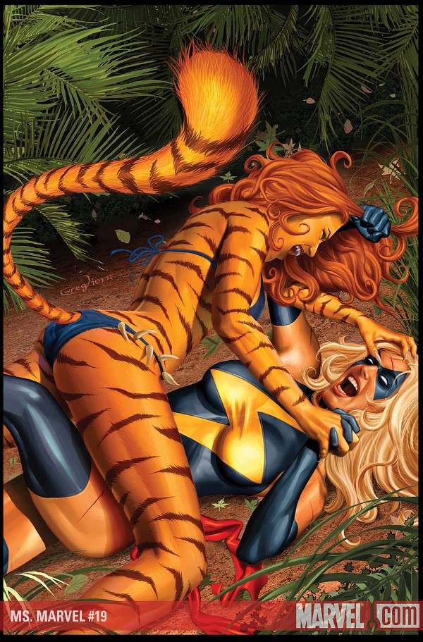 Ms. Marvel vs. Tigra greg horn