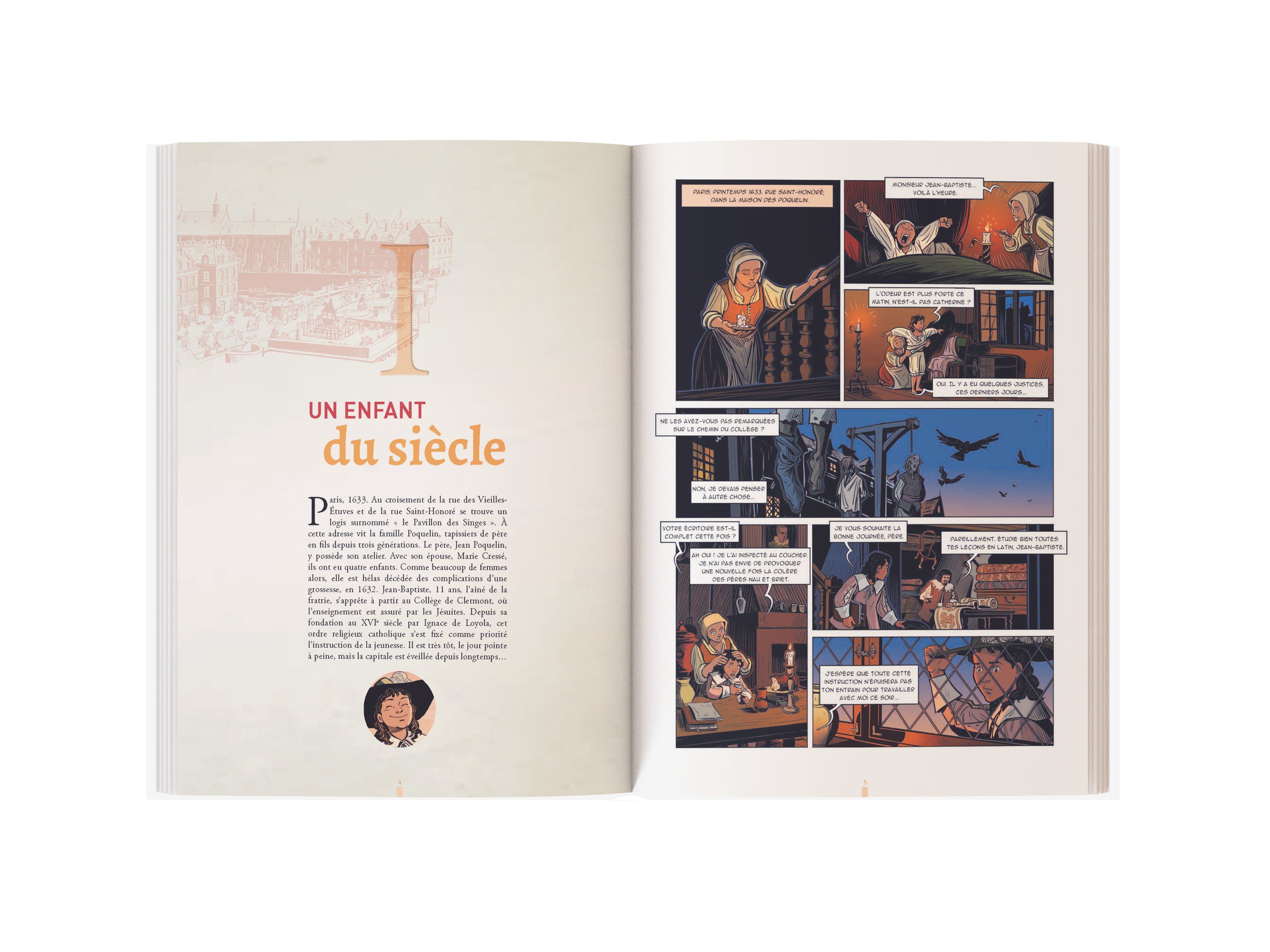 Moliere_le theatre de sa vie_Petit a petit_Dobbs_Suzie Sordi_Thomas Balard_Delphine Terrasson_DocuBD._extrait