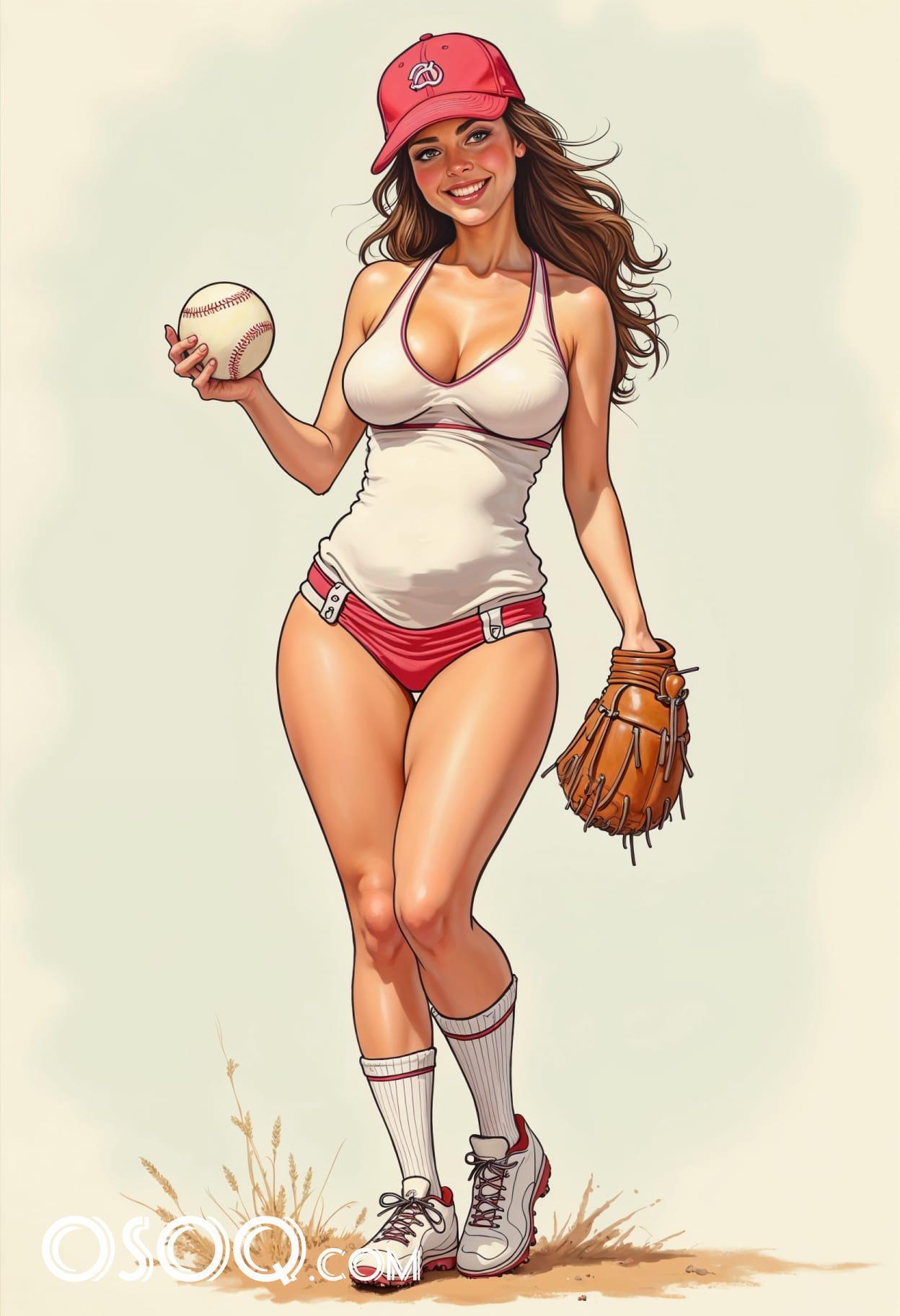 baseball mom cartoon cute drawing free arts